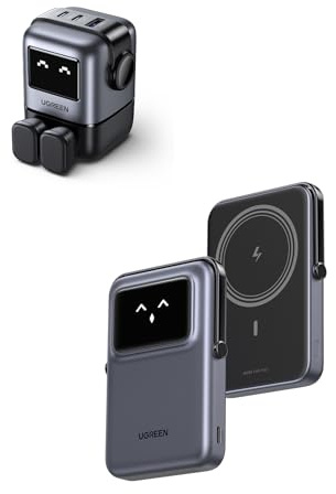 UGREEN 65W USB C Charger Plug and 10000mAh Magnetic Wireless Charger Magsafe Compatible Stand