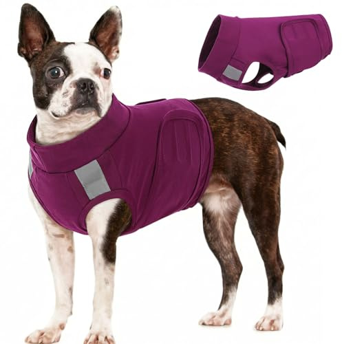 KOESON Chaleco reflectante para la ansiedad del perro, chaqueta de trueno ajustable y transpirable para perros, chaleco calmante ligero y suave para perros, camisa de compresión para aliviar el estrés