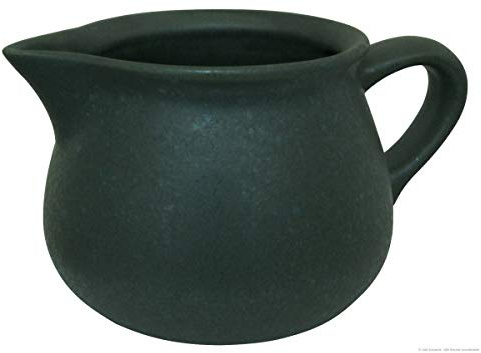 Original Bunzlauer Keramik Milchkanne 1,0 Liter im Dekor Zielon/grün-gefleckt (Bauernkeramik)