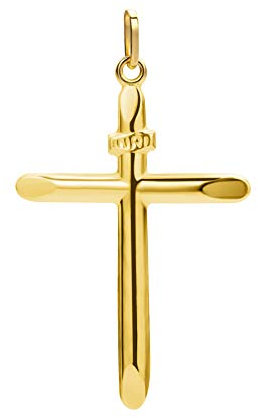 PRINS JEWELS Anhänger Kreuz Glänzend 14 Karat 585 Gelbgold Unisex (32)