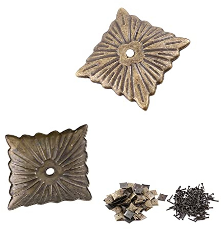 100 stück Vintage Polster Nägel Bronze Metall Tags Dekorative Tack Stud für Möbel Sofa Schuh Tür Karte Foto Befestigung(21 * 21mm-21 * 21mm)