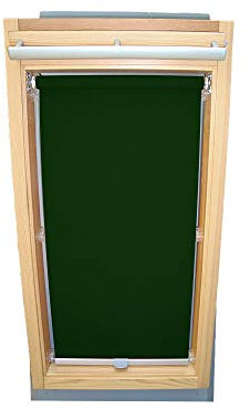 Rollo für VELUX Dachfenster Abdunkelungsrollo für TYP GGL/GPL/GGU/GPU - F04 - Farbe dunkelgrün - mit Haltekrallen