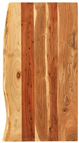 vidaXL Akazienholz Massiv Waschtischplatte Badezimmer Waschtisch Waschtischkonsole Platte Holzplatte für Aufsatzbecken Badmöbel Baumkante 100x52x2,5cm