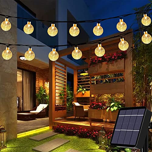 Useber Catena Luminosa Esterno Solare, 50 LED Impermeabile Luci Stringa Solare per Casa,Giardino,Feste,Natale,Balcone (Bianco Caldo)