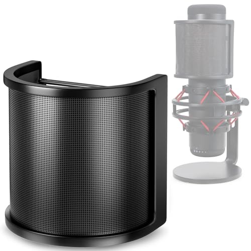 YOUSHARES QuadCast Mic Pop Filter - Microphone Windscreen Mask Shield Compatible with HyperX QuadCast S USB Gaming Microphone