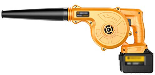 21V/3AH Soffiatore A Batteria,2 In 1 Spazzatrice e Aspirapolvere Elettrico Con Velocità Variabile e Ioni di Litio,per Soffiare Foglie Rimuovere Polvere(Arancione)