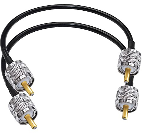 TUOLNK PL-259 Câble de raccordement RG58 UHF mâle à mâle à faible perte 50 ohms CB Radio Câble coaxial 12 pouces (30 cm) SO239 Câble d'extension d'antenne Wifi pour HAM Radio 2 Pack
