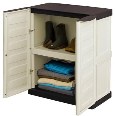 GarPet Gartenschrank Kunststoff Wasserdicht Outdoor Geräteschrank Wetterfest Balkonschrank Haushaltsschrank Werkstatt Schrank Kunststoffschrank