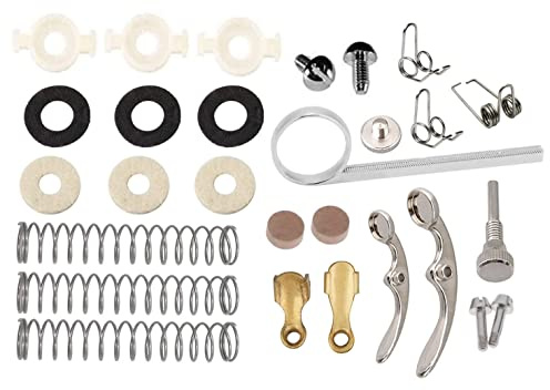 TUOREN Trumpet Valve Repair Kit with Piston Guides Spring Felt Washer Water Key Spit Valve Cork Pads Instruments Accessories 28Pcs
