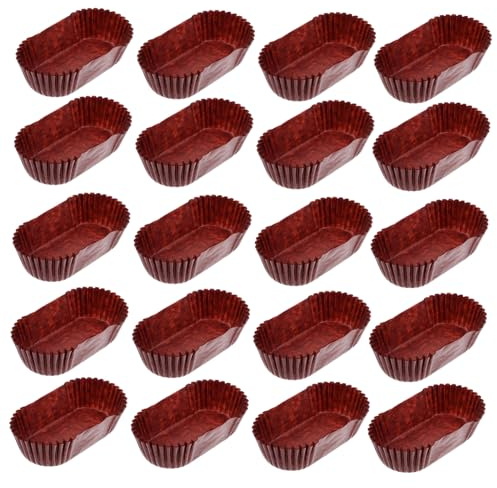 HEMOTON Pirottini Per Cupcake Involucri Per Muffin Per La Cottura Pirottini Da Forno Per Mini Cupcake Pirottini Ovali Per Cupcake Mini Pirottini Focaccina Barca Bambino Cioccolato Carta