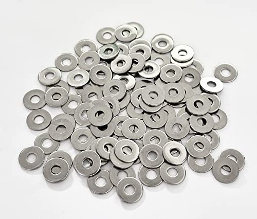 Arandelas de acero inoxidable M4, 100 arandelas planas M4x12 mm, arandelas de reparación planas grandes de acero inoxidable A2 para tornillos y pernos con caja de almacenamiento (M4x12, 100 unidades)
