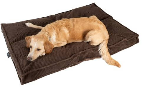 MyBestBuddy Hundekissen Visco braun 120x80 cm XXL mit POSO-Cord Stoff mit Viscoseschaum und Komfortschaum-Flocken, 40°C waschbar - Hundebett/Haustierbett für sehr große Hunde oder Katzen, 120 x 80 cm