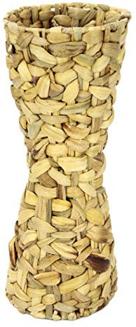 Flair Flower Vase en Jacinthe d'eau - Vase pour Fleurs artificielles ou Herbe de la Pampa - Décoration allongée - Grand et étroit - Fait à la Main - Vase de Sol tressé