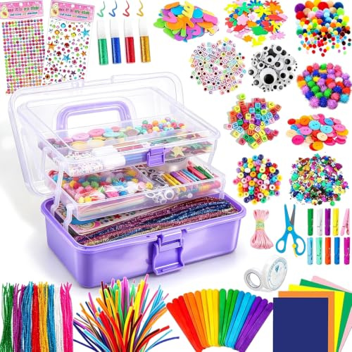 Gutenguy 3200Pcs+ Kids Craft Kits for Age 4 5 6 7 8 9 10 11 12 - All in One D.I.Y. Crafting Kindergarten Home School Art and Craft Supplies Set Kids Toys for Halloween Christmas Gifts (Fruit Green)