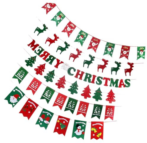 DIYEAH Banner Aus Vliesstoff Party-dekobanner Weihnachtsdekobanner Wanddekoration Für Partys Dekorative Schnurfahne Kreatives Design Für Feiertage Leicht Und Tragbar Dekoration Für Weihna