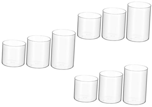 Cabilock 9 Pièces Bougeoir en Verre Transparent bougeoir Chauffe-Plat Bougies Chauffe-Plat Pot de Bougie Transparent Tasse de Bougie de Cire de soja Aromathérapie Candélabre Bouteille
