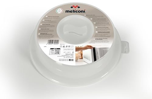 Meliconi Coperchio Microonde Campana Polipropilene, 26 Cm, per la Cottura a Microonde, Previene gli Schizzi, Adatto per Alimenti, Non Contiene Bpa