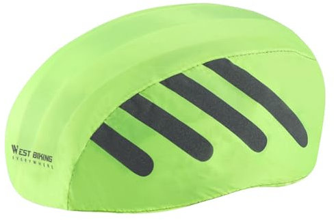 YHZNAGEM Wasserdichter Helmüberzug Fahrradhelm Regenschutz Reflektierende Helmüberzug Helmet Cover Regenschutz Fahrradhelm Faltbar (Gelb)