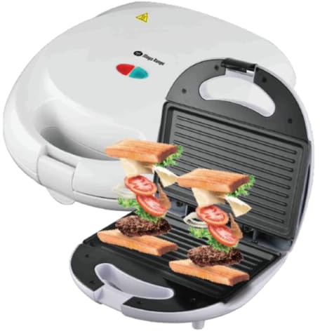Maya Range Grill/Sandwich Toaster/Toastie Maker – Deep Fill Non-Stick Hot Plates – Electric Grill Press Perfect for Toasted Cheese Snacks – 850W - White