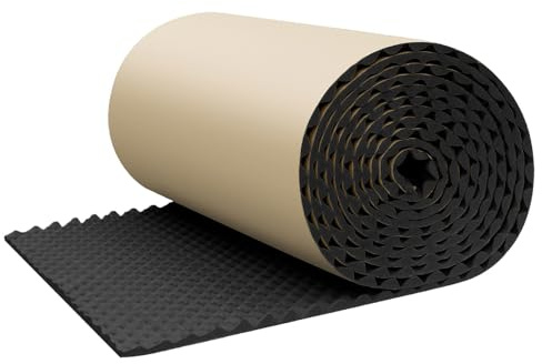 JCPSH 15mm Thick Sound Proofing Foam Roll, Self-adhesive Flame Retardant, Soundproofing Material, For Recording Studios, Podcast Recording, TV Rooms, Game Rooms, Offices(Size:1 * 10m,Color:Black)
