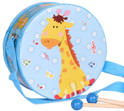 Kindertrommel aus Holzspielzeug,Kleinkinder Schlagzeugset,Schlaginstrument Spielzeug Kinder Schlagzeug aus Holz Musikspielzeug für Kinder ab 3 Jahren Jungen Mädchen Geburtstagsgeschenke