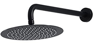 Pommeau de douche Pommeau de douche à effet de pluie de 10 pouces Pommeau de douche à effet de pluie en acier inoxydable avec bras de douche Grande pomme de douche fixe ultra-mince - Couverture