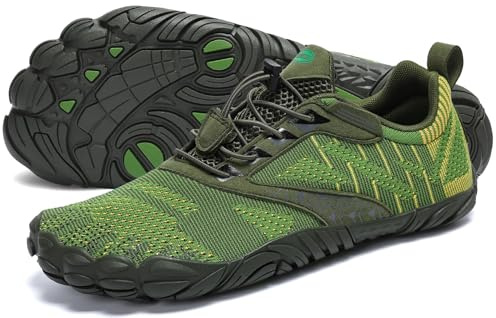 SAGUARO Scarpe Barefoot Minimaliste Uomo Donna Scarpe Multisport per Corsa/Allenamento/Trekking/Trail Running/Palestra - Morbido Comode e Leggere, Verde Muschio, 43 EU