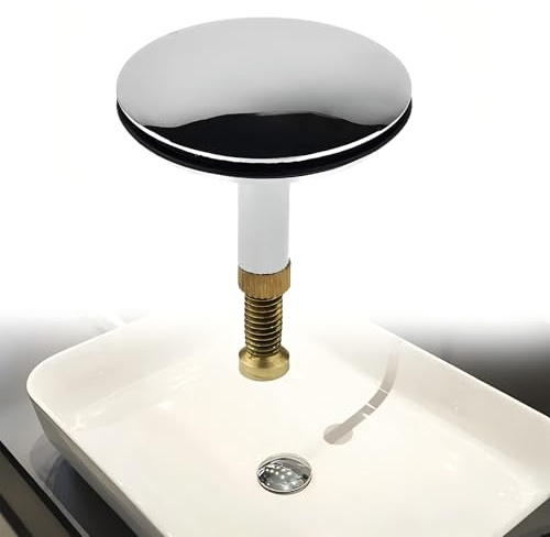 43 mm badkarsproppar, universal badkarskontakt med justerbar skruv, 50–55 mm justerbar, mässingsproppar badkar, badkar dräneringsplugg för badrum och diskbänk