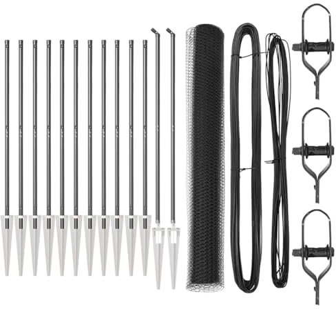 vidaXL Zaunpfosten Grau 25 x 1,2 m (13 mm Maschen) Stahl, Garten & Terrasse, Robustes Stahlzaun, Moderne Zaunpaneele, Sicherheitsstangen, Wohnbereich abschottend