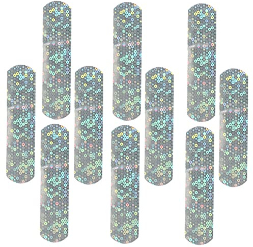 SHERCHPRY Vendas Adhesivas Infantiles Brillantina, Pe, 10 Piezas, Paquete Independiente y Portátil para Cortes y Rasguños en Fiestas y Ocasiones Obsequios