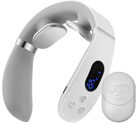 Xijobido Electric Neck Massager Machine - Heated Pulse Cervical Neck Muscle Massager,Portable Muscle Massage Device for Men Him Women Her Dad Mom