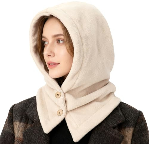 TAGVO Termico Balaclava Passamontagna Unisex, Antivento Cappuccio in Pile Caldo Invernali Cappelli con Scaldacollo, 2 in 1 con Sciarpa con Cappuccio Uomo Donna Esterni Hood per Sport Shopping