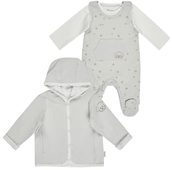 Sterntaler Baby Set - Strampler mit Langarm Body & Wendejacke – Baumwolljersey mit Pfoten-Motiv und Stickerei Hund Lucky – Strampler mit Knopfleiste und Babyjacke mit Kapuze