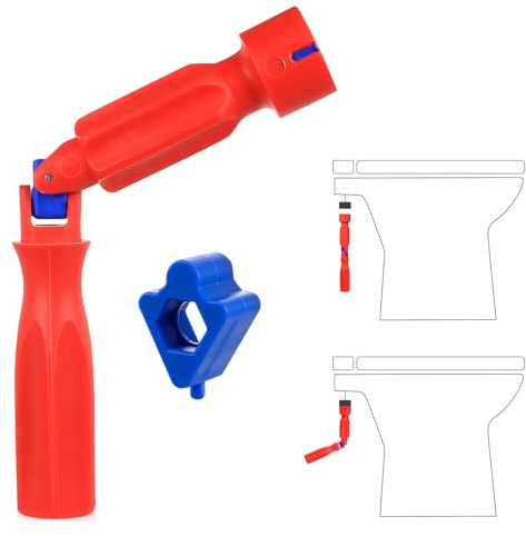 Okeno Select Montageschlüssel für WC-Sitz, 10/13/17 mm WC Sitz Befestigung Montageschlüssel, Universal Reparaturschlüssel mit Gelenk für Toilettensitz Befestigung Montage Ausbau Reparatur Schlüssel
