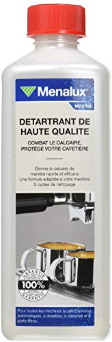 Menalux detartrant de haute qualite convient pour toutes les machines a cafe Expresso, automatiques, a dosettes, a capsules et a porte-filtres.
