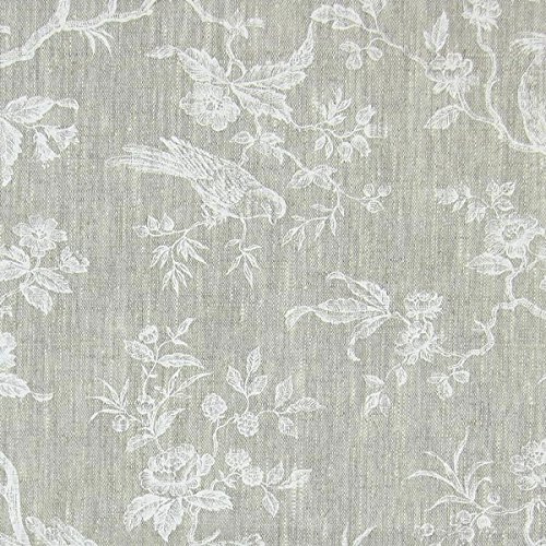 Fabulous Fabrics Reinleinen weiß, Blume, 150 cm breit - Leinen zum Nähen von Kissen, Tischdecken und Taschen - Meterware erhältlich ab 0,5 m