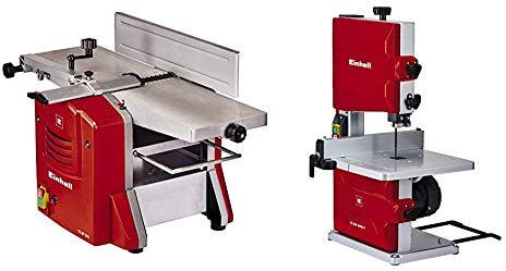 Einhell 4419955 TC-SP 204 Pialla a Spessore Stazionario Rosso/Argento &4308018 TC-SB 200/1 Sega a Nastro, 1400 giri/min, 250 W