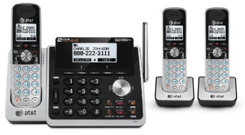 AT&T TL88102 + (2) TL88002 3 Handset Cordless Phone (2 Line) DECT 6.0…