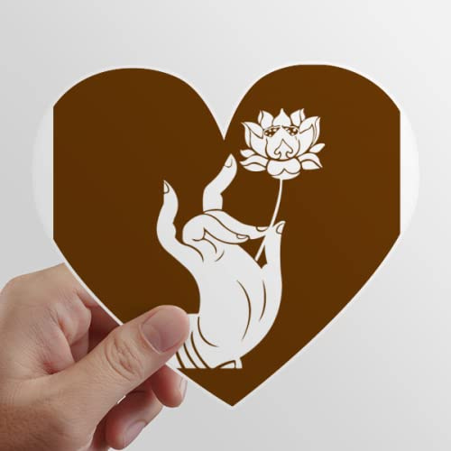 Guanyin Pinch Lotus Pure Meditation Heart Vinyl Sticker Bicycle Bottle Decal
