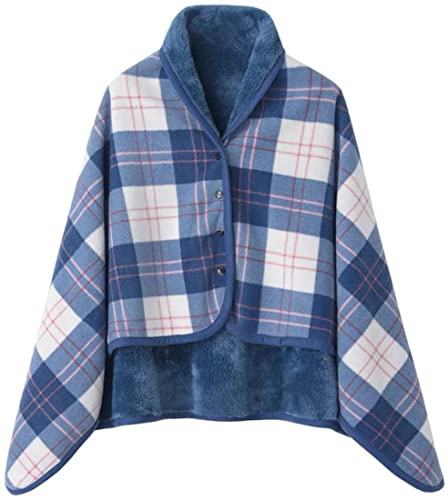 WINKEEY Poncho delle donne, mantello caldo invernale, maglia Cape Cardigan per le donne, Wrap Open Front Cape, coperta calda invernale, coperta in pile spessa