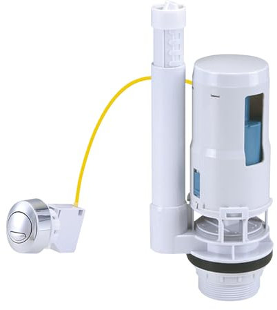 Toilet Dual Flush Valve with Push Button Toilet Flush System Replacement Adjustable Universal 1.5 or 2 Outlet 300mm Cable Cistern Flush Replacement