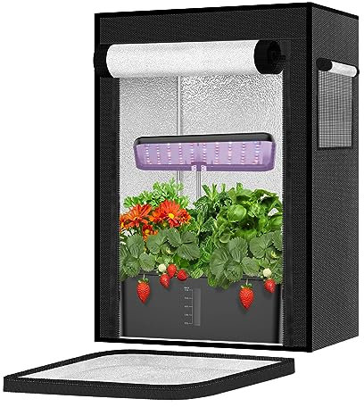 Grow Tent for Aerogarden Hydroponic Grow System，19.7''x13.9''x21.3'',High Reflective Mylar for Hydroponic Indoor Plants，Grow Machine Protective Cover，Black Indoor Hydroponic Anti-Light Complete System
