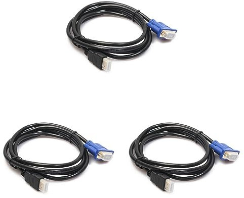 Mikikit 3pièces Câble Adaptateur Vga Plaqué Or Convertisseur vers Vga pour Pc Moniteur Projecteur Compatible avec Dispositifs