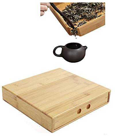 Caja organizadora de té grande, caja for tartas de té, caja de té de bambú con 5 bandejas de té, caja de tartas de té Pu'er, caja de almacenamiento de tartas de té natural for accesorios de té Kung Fu