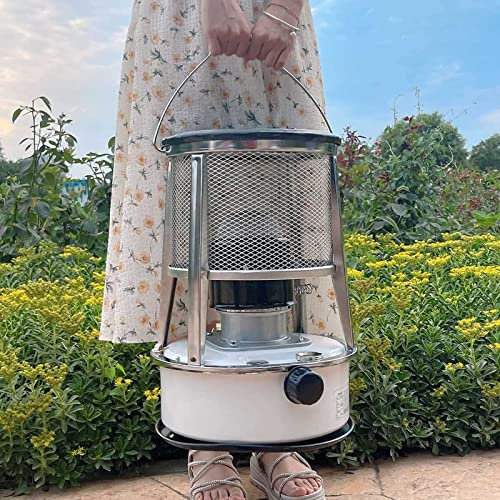 Calentador de queroseno blanco portátil 6l, estufa de petróleo para interiores, quemador de estufa de queroseno eficiente 0,25 lh, sin calentador de aceite eléctrico, calefacción de parafina para