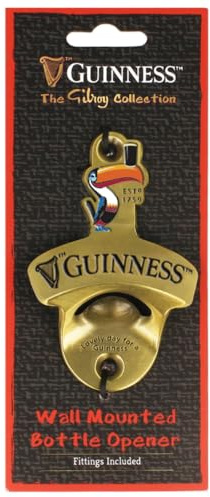 Guinness Metallischer Flaschenöffner mit Tukan-Design zur Wandmontage