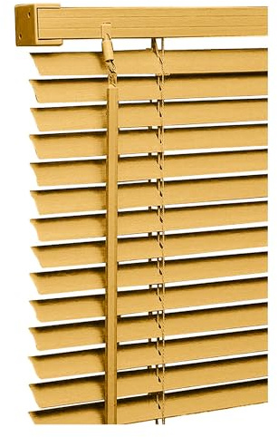 My Home Store PVC window Venetian Blind Blinds Easy Fit Trimmable Fittings Window Treatment Shutter Twist Open Close (Teak-Wood Grain Effect, 120cm wide (47.2) x 213cm Drop)