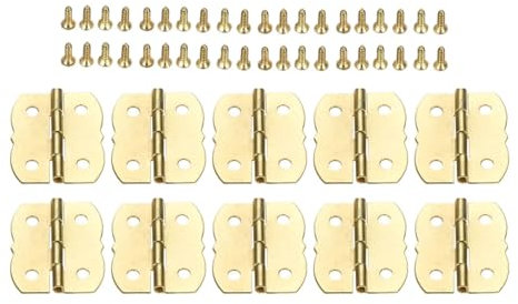 20 Stücke Schmetterlingsscharniere 4 Loch Dekor Möbelbeschläge mit Schraube Schrank Schublade Türscharniere Holz Schmuckschatulle Bronze/Silber/Gold (Color : Gold 20pcs)