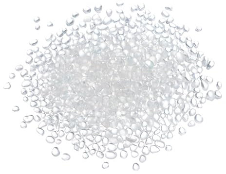 QUARKZMAN Bolas de Vidrio Redondas para Fuego Canicas de Vidrio guijarros de Vidrio Rellenos de Jarrones Gemas para Acuario de Peces 3-6mm 300g/0.67 Lbs Transparente