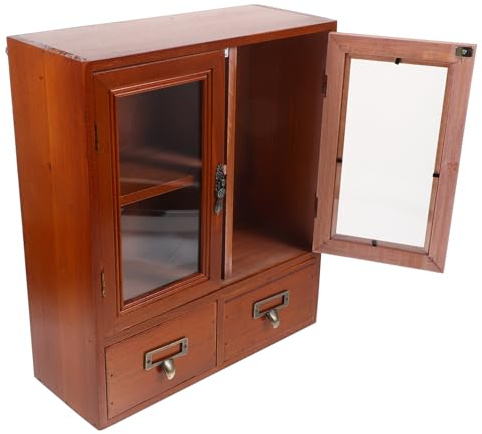 HONMEET Kleiner Wandschrank Vintage Aufbewahrungsschrank Mit Doppeltüren Platzsparender Schrank Für Küche Und Arbeitszimmer Robust Und Vielseitig